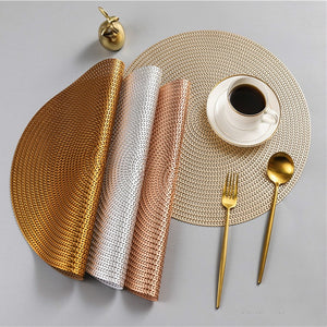 6pcs Restaurant round environmental friendly PVC meal mat Nordic anti-hot table mat steak plate pad placemat for dining table