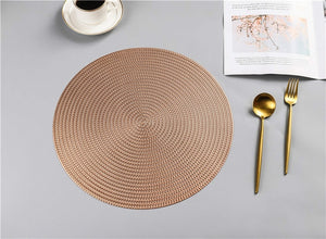 6pcs Restaurant round environmental friendly PVC meal mat Nordic anti-hot table mat steak plate pad placemat for dining table