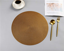 Load image into Gallery viewer, 6pcs Restaurant round environmental friendly PVC meal mat Nordic anti-hot table mat steak plate pad placemat for dining table

