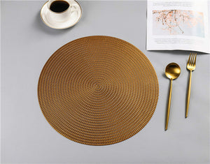 6pcs Restaurant round environmental friendly PVC meal mat Nordic anti-hot table mat steak plate pad placemat for dining table
