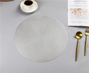 6pcs Restaurant round environmental friendly PVC meal mat Nordic anti-hot table mat steak plate pad placemat for dining table