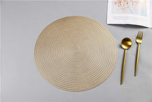 Load image into Gallery viewer, 6pcs Restaurant round environmental friendly PVC meal mat Nordic anti-hot table mat steak plate pad placemat for dining table
