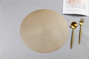 6pcs Restaurant round environmental friendly PVC meal mat Nordic anti-hot table mat steak plate pad placemat for dining table