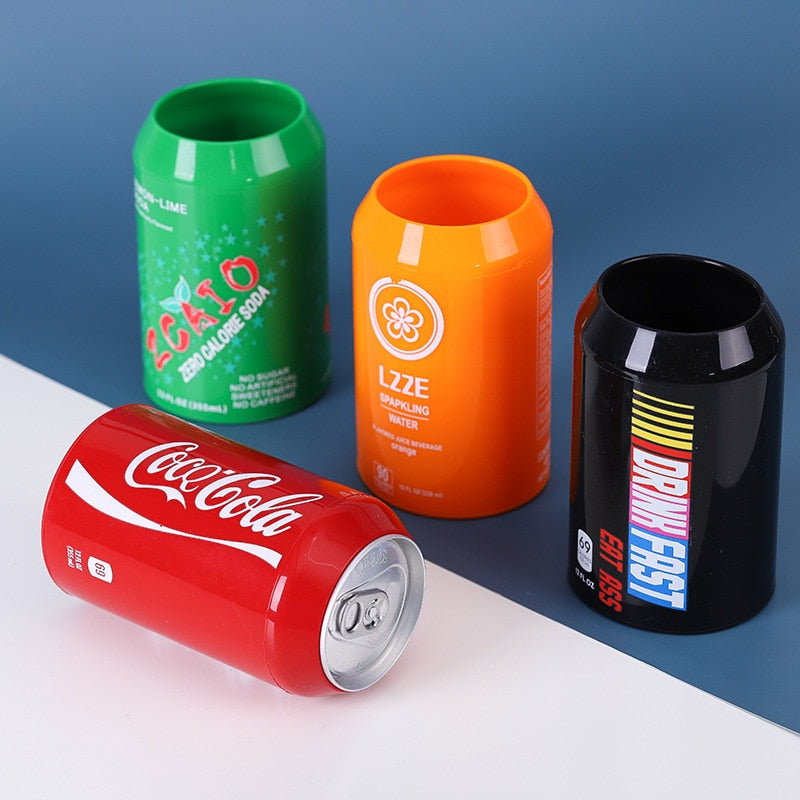 Can Covers that Look Like Soda, Silicone Sleeves for Cans, Can Wraps, Fits  All 12FL OZ 355ml (Red - 4 Pack)